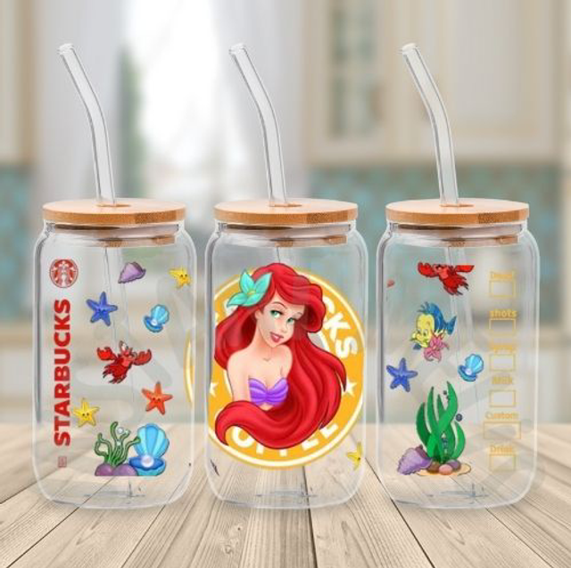 Canette en verre - STARBUCKS - La Petite Sirène 