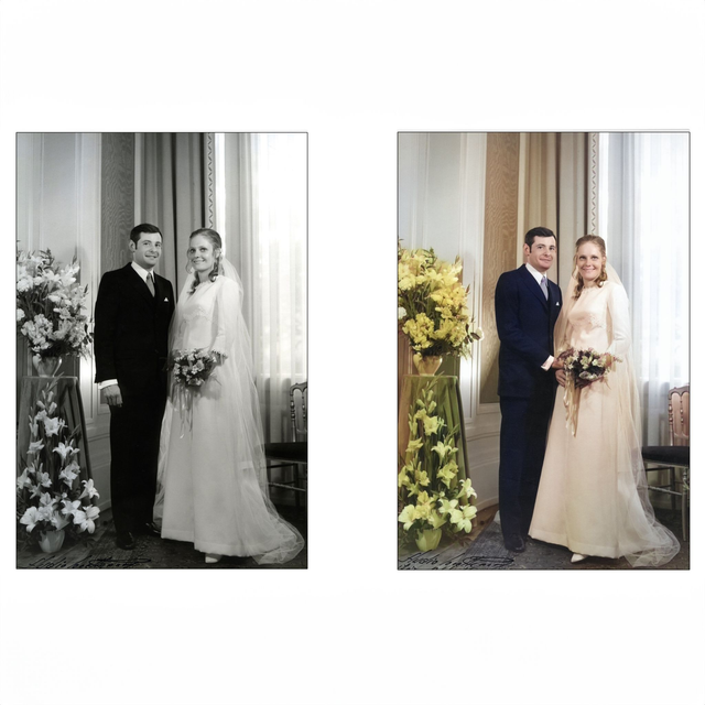 Mise en couleur photo noir et blanc