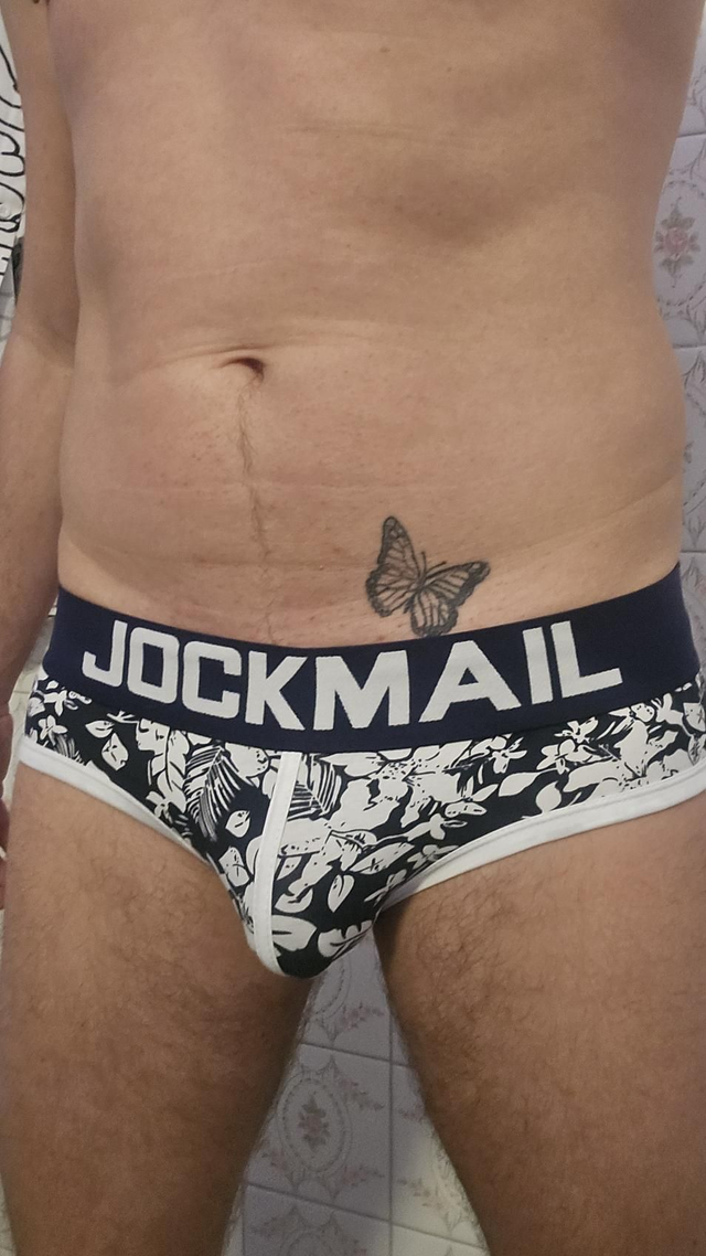 SLIP JOCKMAIL FLEURS - BLEU ET BLANC - TAILLE M