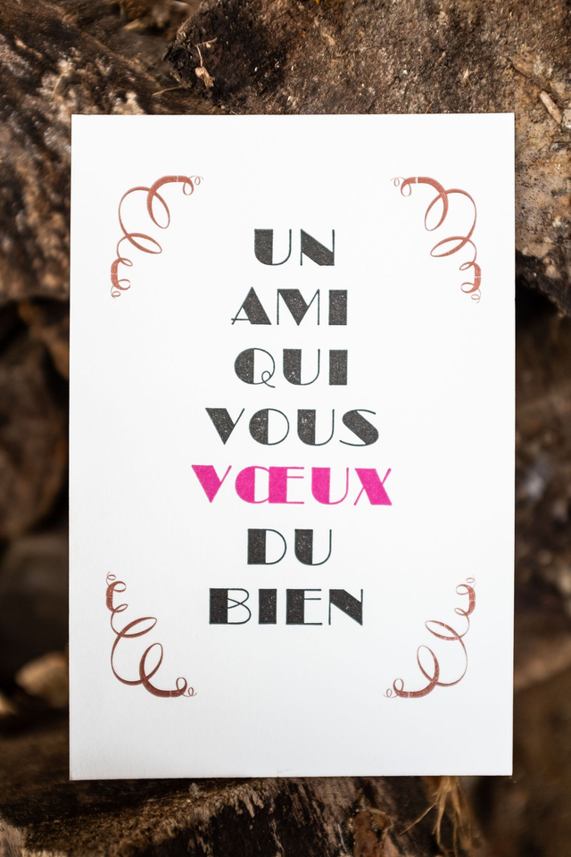 Carte de vœux, un ami qui vous vœux du bien.