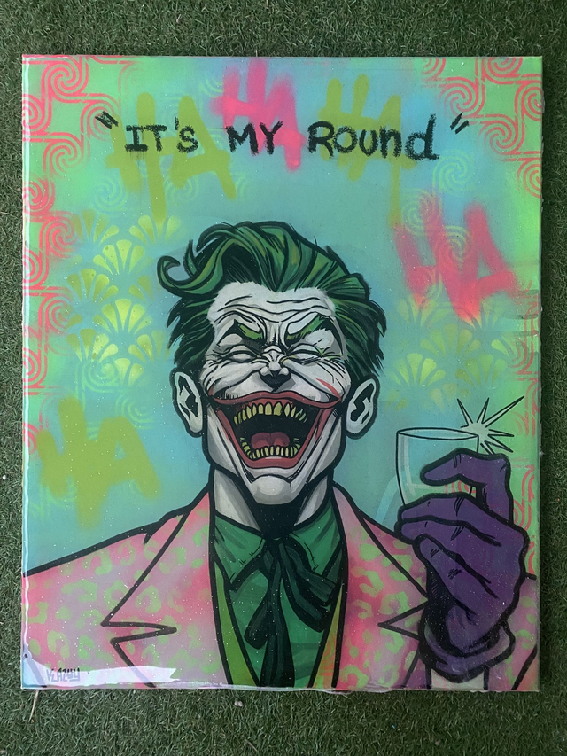 Tableau Joker “MR J” street art contemporain résine  – Œuvre originale signée