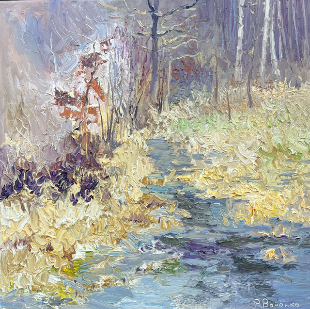 „Flüstern von Frost und Sonnenlicht“ – Öl auf Leinwand, 60 × 60 cm | 2025