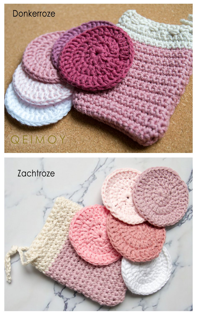 Beauty-set: handgehaakt katoenen zeepzakje en 5 gezichtsscrubbies