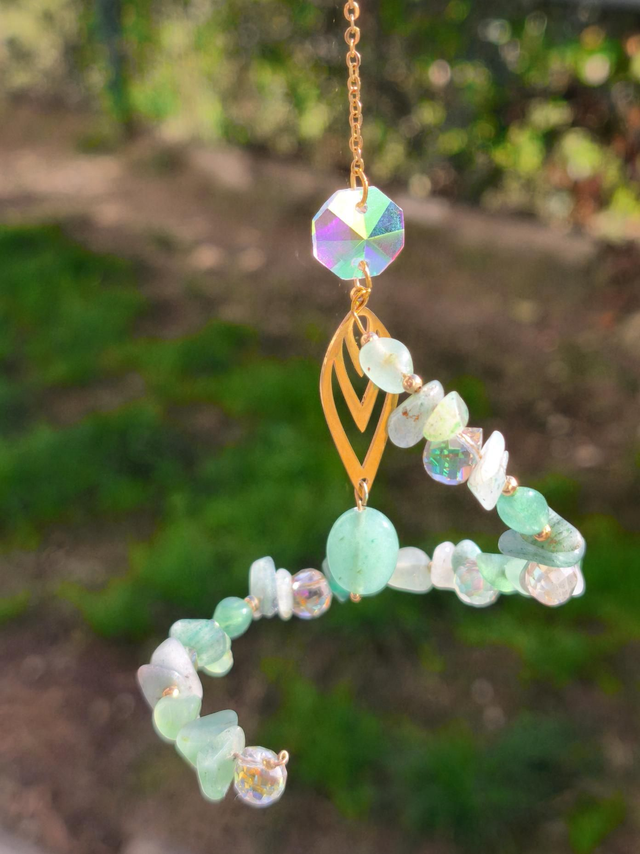 Attrape-soleil ÉCLAT DE SYLVE — aventurine verte et cristal de roche