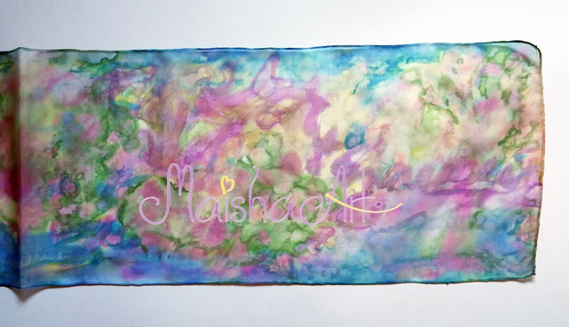 Unikaten, Ročno poslikan Svilen Šal, Mostovi