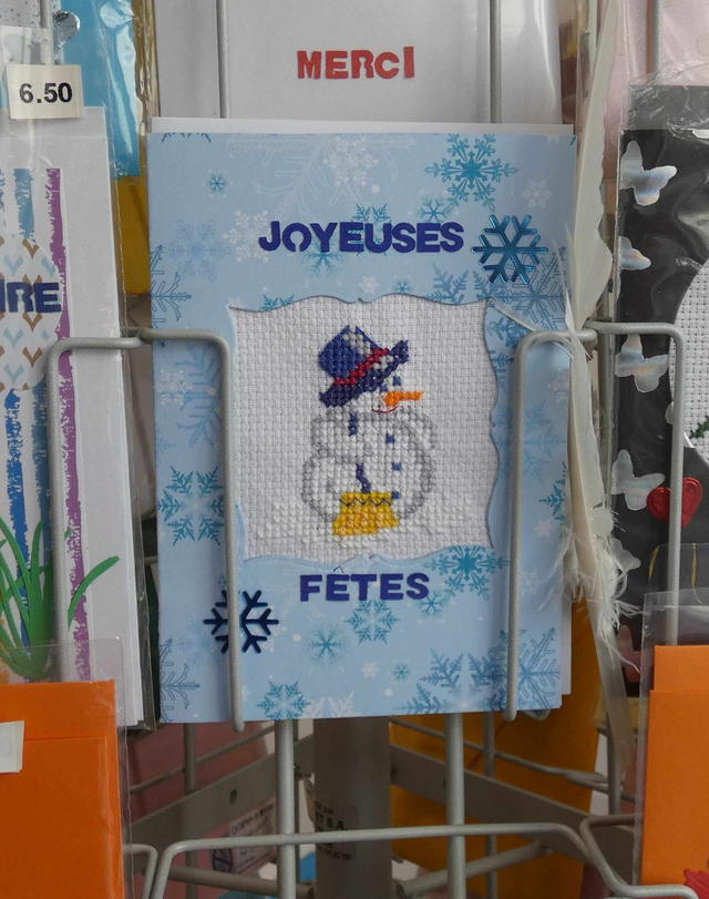 Joyeuses fêtes avec ce bonhomme de neige brodé