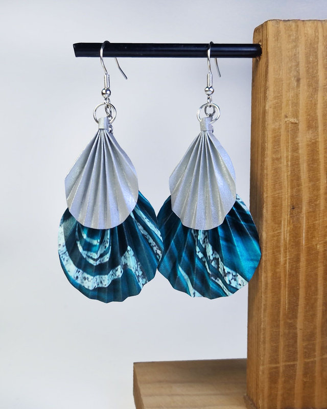 Boucles d'oreilles Licuala Royal - Collection marbrée