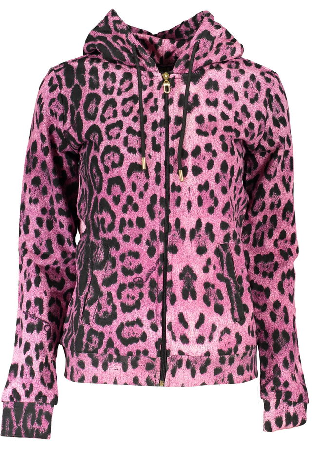CAVALLI CLASS FELPA CON ZIP DONNA ROSA