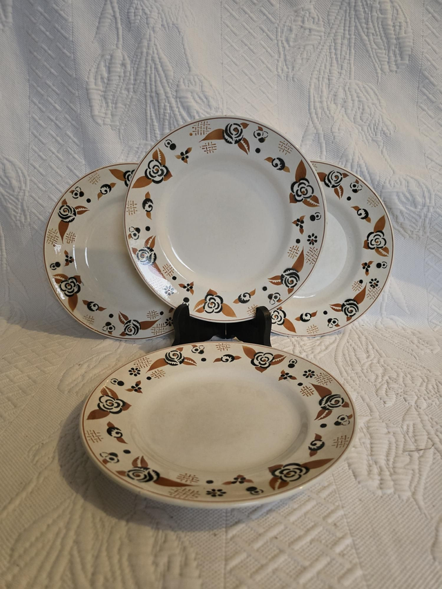 Assiettes plates terre de fer St Amand 