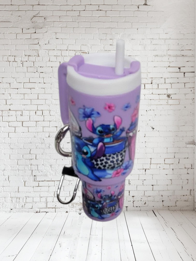 Porte cles gourde stitch violette