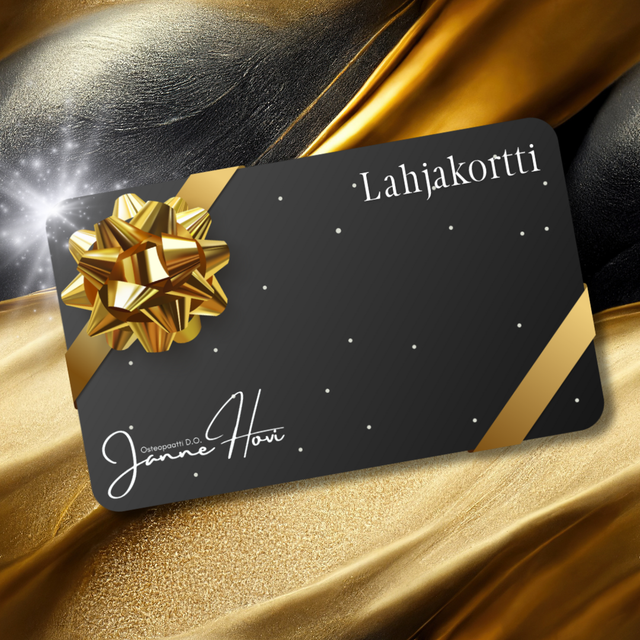 Lahjakortti, osteopatia/akupunktio (ostokuitti toimii lahjakorttina)