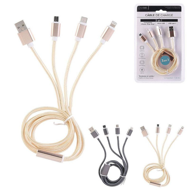 Cable de charge 3 en 1