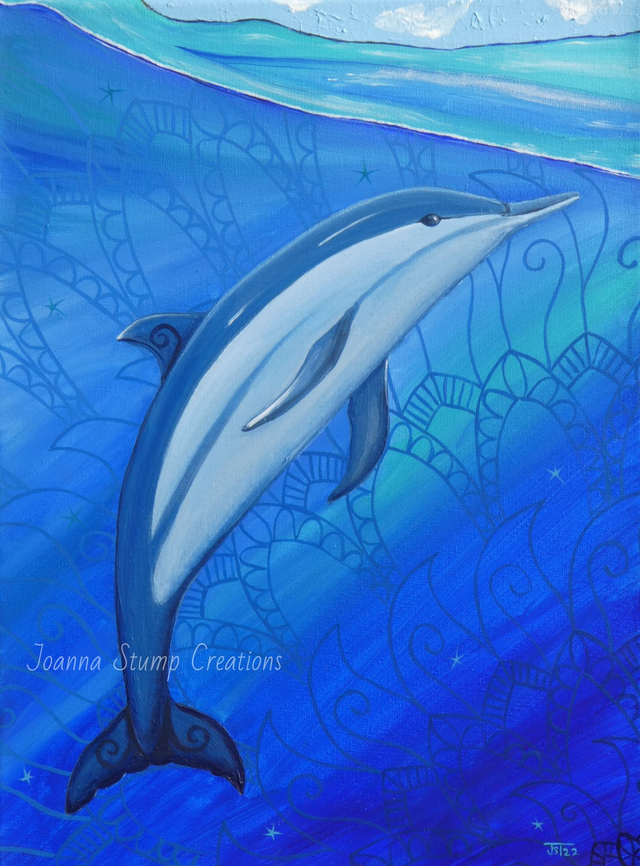 Lovely Original Fine Art Painting, from my "Marine Wonders" collection, "Joyfulness" 
