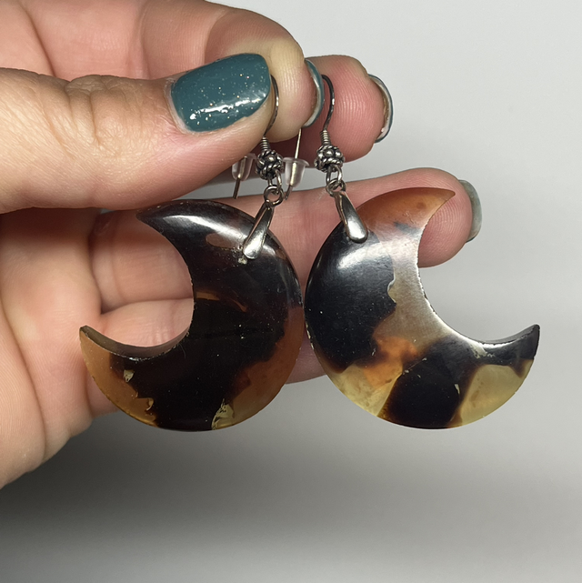 Boucles d’oreilles en argent et Ambre