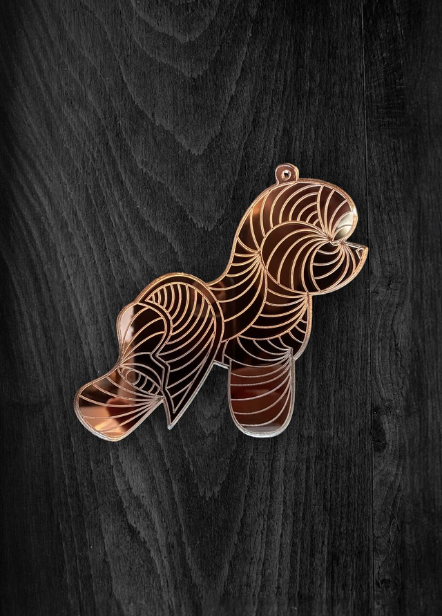 Acryl - Bichon Frisé Rosegold