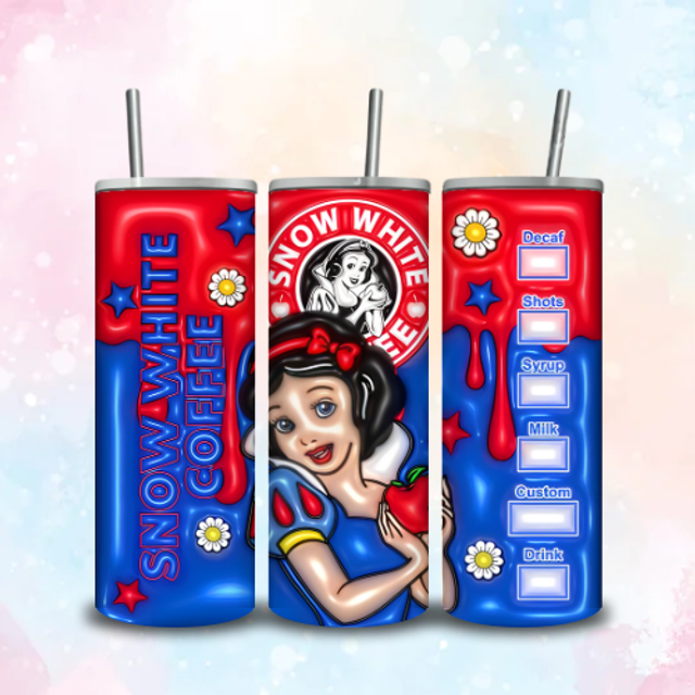 Tumbler Starbuck 3D Blanche Neige