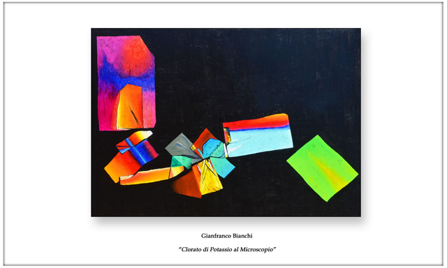 Litografia "Clorato di Potassio al Microscopio"