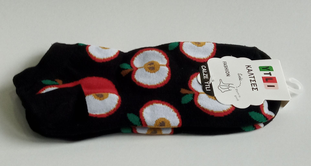 ΚΑΛΤΣΕΣ ΚΟΝΤΕΣ UNISEX ΜΕ ΘΕΜΑ ΚΟΚΚΙΝΑ ΚΟΜΜΕΝΑ ΜΗΛΑ