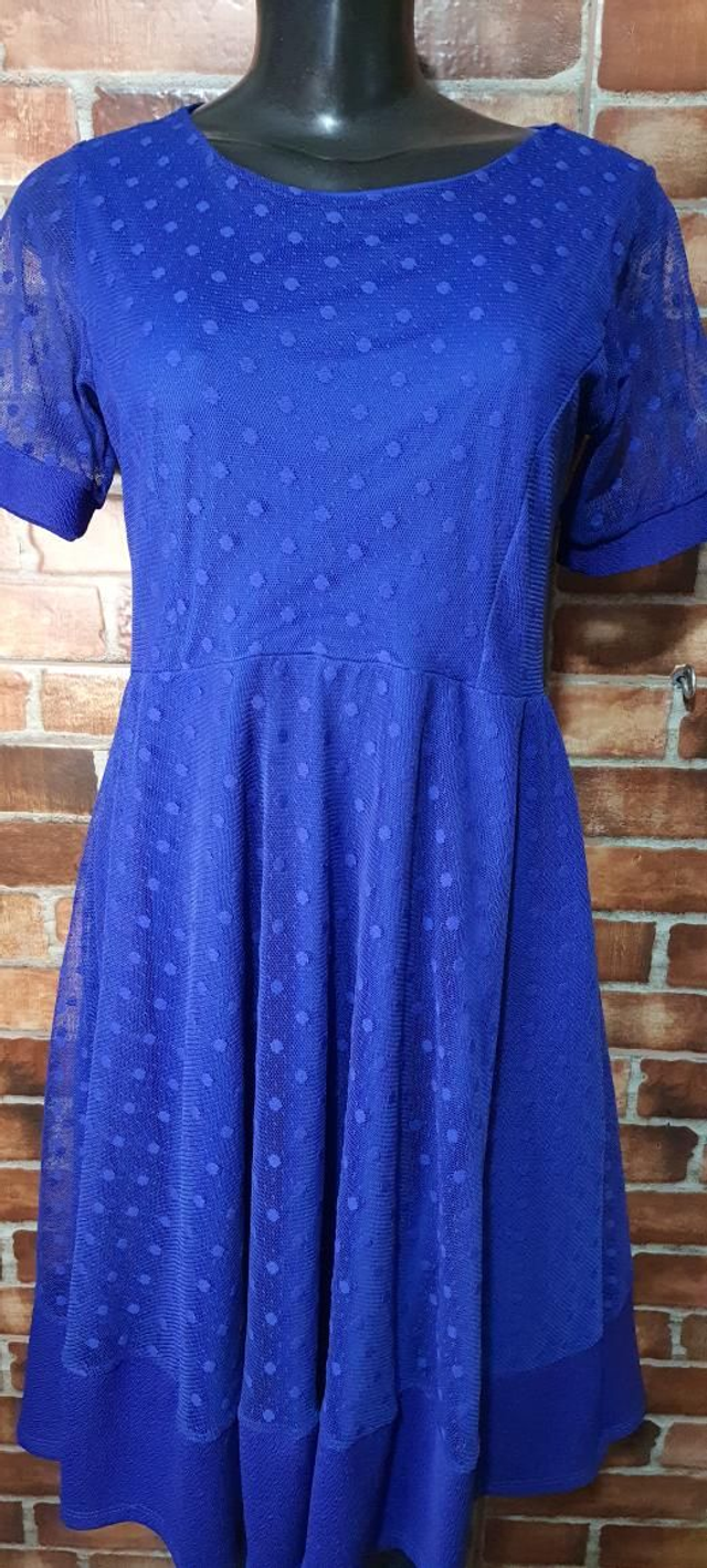 Vestido Azul de Renda, T/M