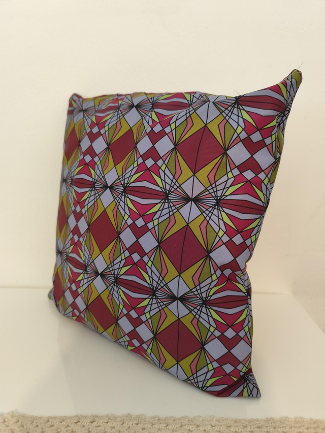 Coussin violet/kaki (35cmx35cm)