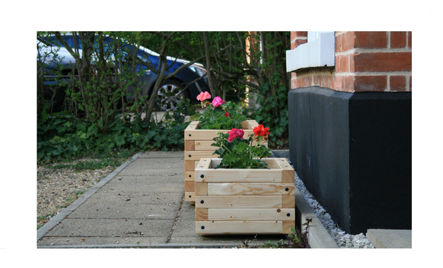 Rectangular Wooden Planter Medium - 60(L) x 35(W) x 25(H) cm Ext. Dim.