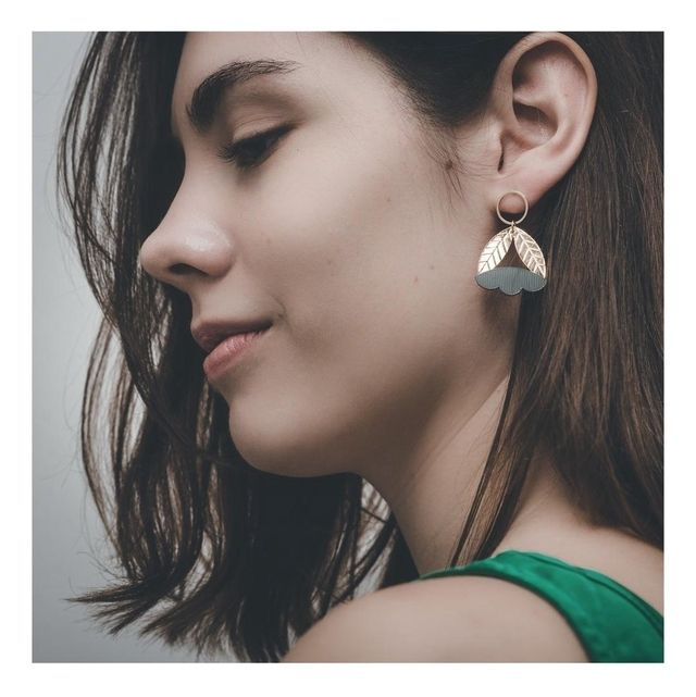 Boucles à 36€ Bois / Plexiglas / Laiton doré or