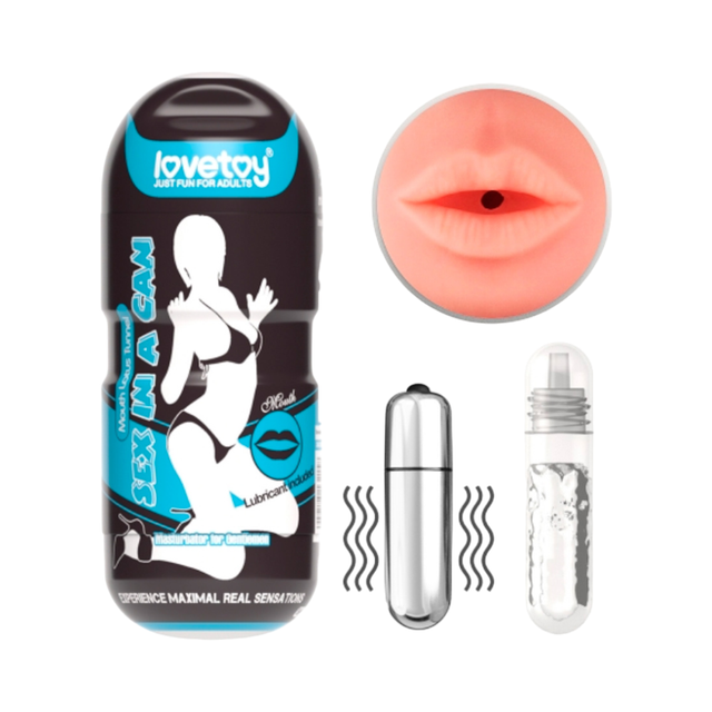 Boca Masturbadora con Vibración y Lubricante - Lovetoy