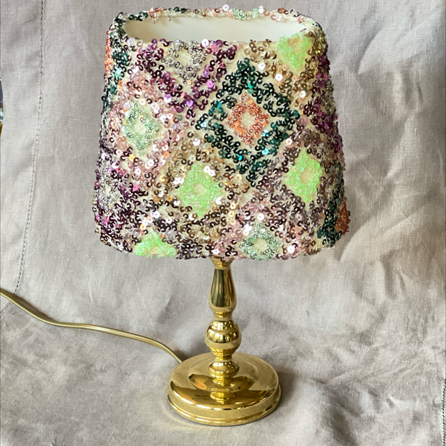 Party Lampe Pailetten Messing 