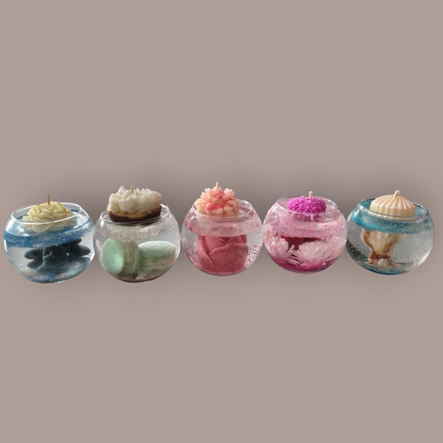 Coffret bougies décoratives en cire et gel – Collection Zen, Romantique, Marine, Fleurie & Gourmande