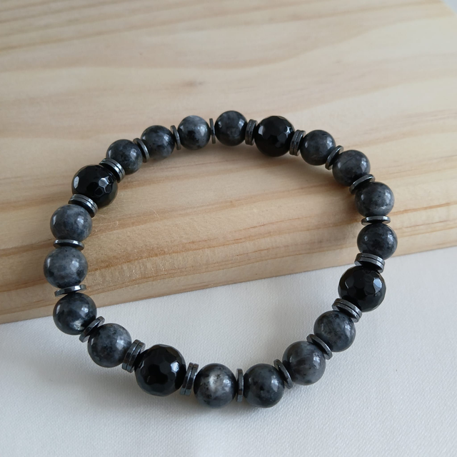 Heren armband Labradoriet kwarts (2.035)