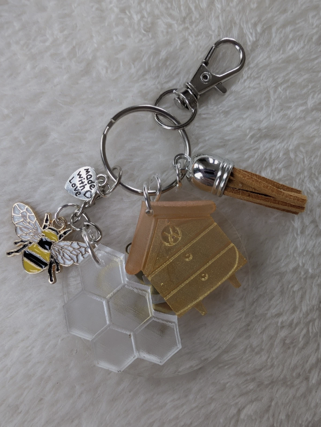 Bee Themed Keyring (Bee Hive Design)
