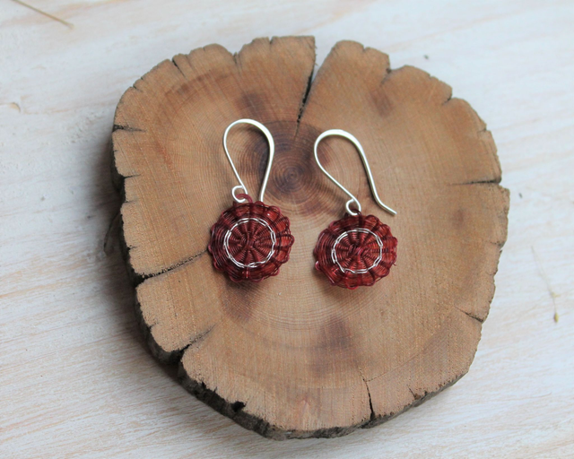 Boucles d'oreilles tissées en crin de cheval