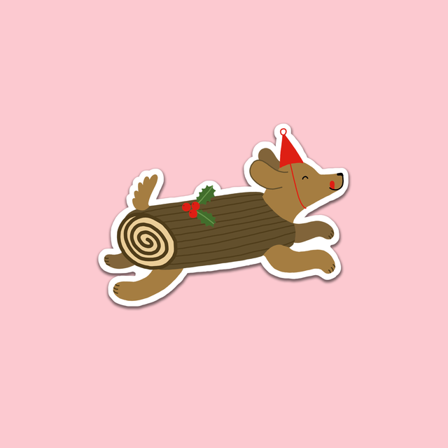 Chien bûche - Sticker