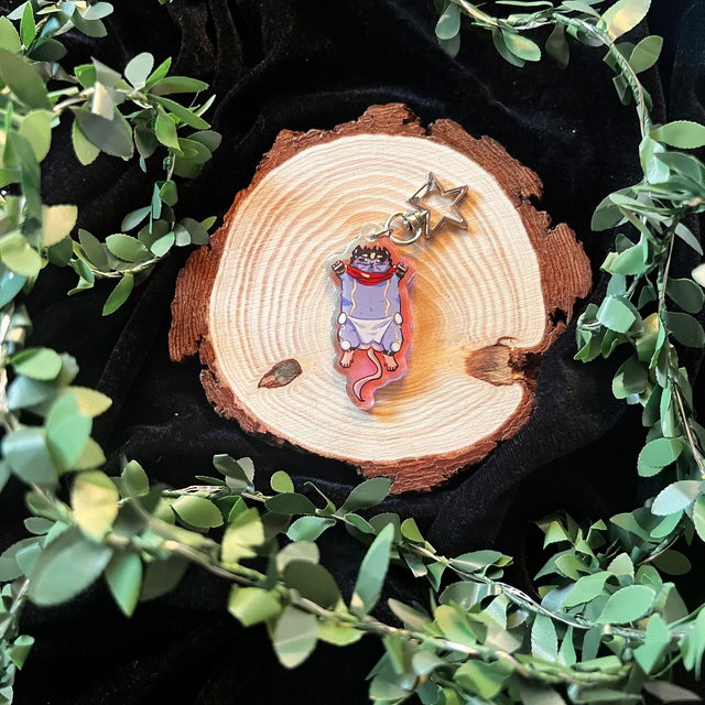 Llavero Jojo&#039;s Bizarre Adventure // Srat Platinum - acrílico holográfico arcoiris