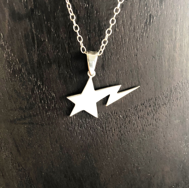Bathing ape pendant and chain handmade sterling silver 