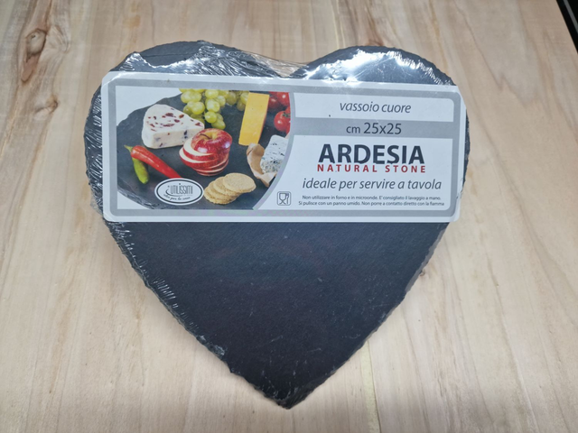 Vassoio in ardesia a forma di cuore
