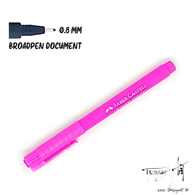 FABER CASTELL - STYLO FEUTRE BROADPEN DOCUMENT 0,8MM ROSE FONCE - FB021426