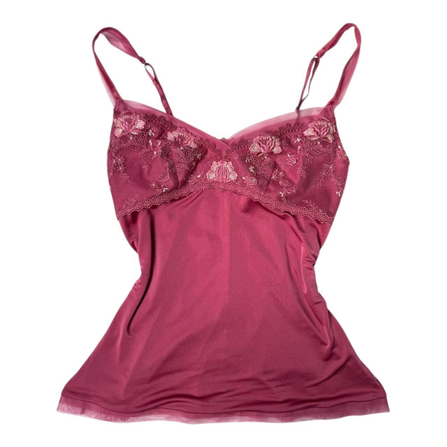 Japanese brand coquette plum purple embroidered cups cami 