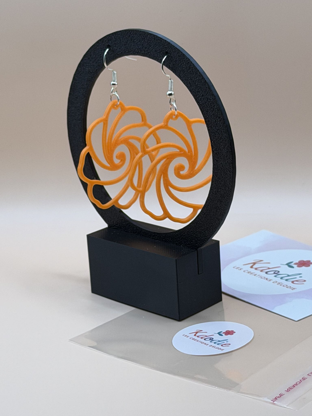 Boucles d'oreilles Rosace - Crochet inox - doré