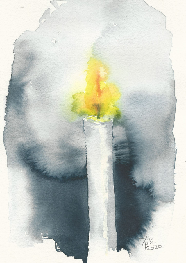 Kynttilä harmaalla taustalla