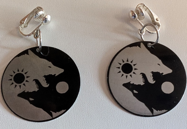 Boucles d&#039;oreilles Yin Yang en métal