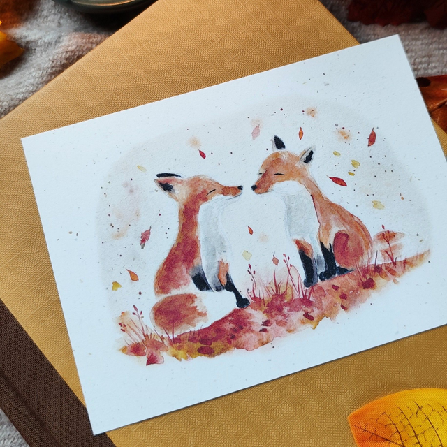 Amitié d&#039;automne - carte postale 