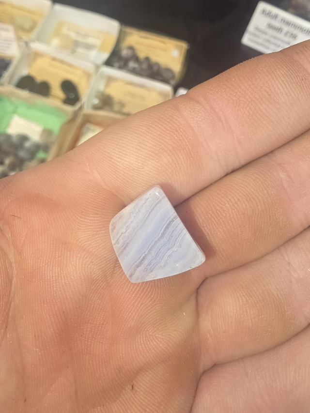 Blue lace agate tumblestone