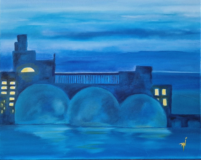 Huile sur toile | ROOFTOP BLUES