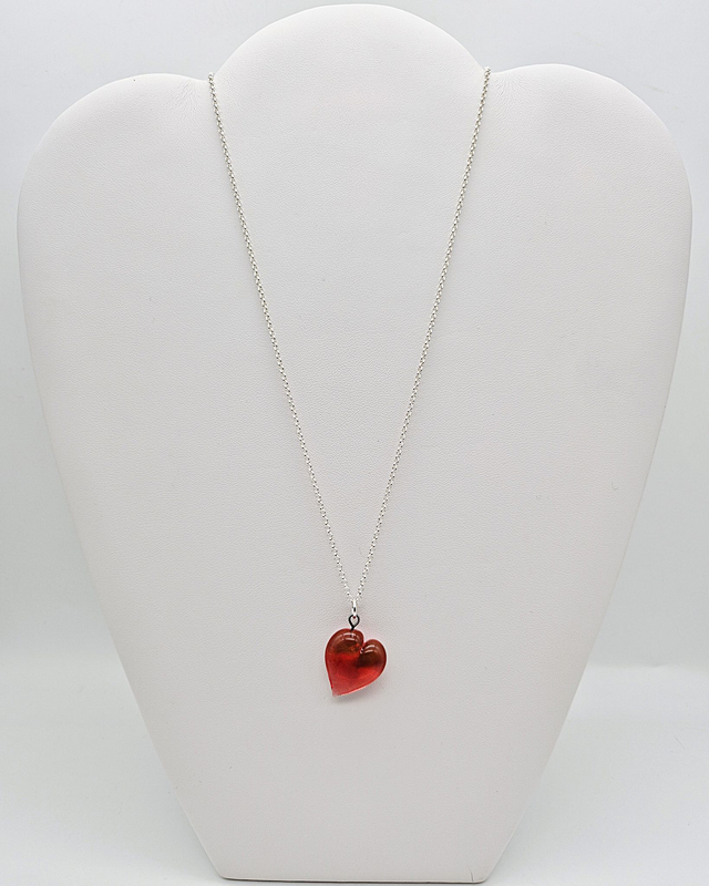 Pendentif Cœur rose transparent