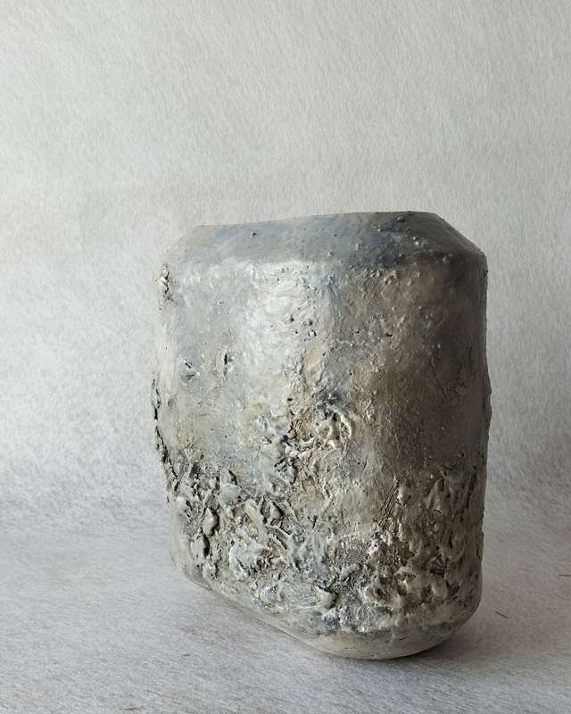 Vase Spuma - gris clair et bleu