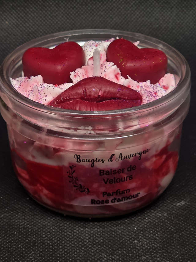Bougie Baiser de velours Parfum Rose d’amour