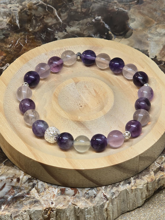 Bracelet Fluorite violette 0,8 cm