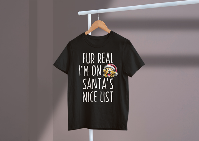 Fur real, I’m on Santa’s nice list!, Dog Humor, Christmas. Pelzig, ich stehe auf der Liste der netten Weihnachtsmänner!, Hundehumor, Weihnachten