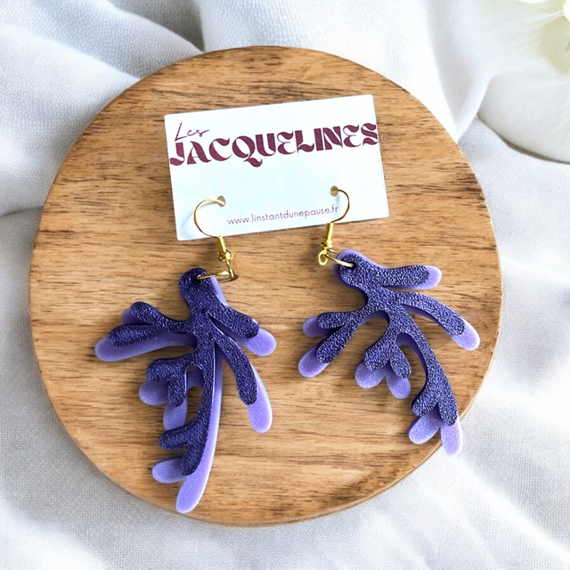 Boucles d’oreilles "Corail Violet"
